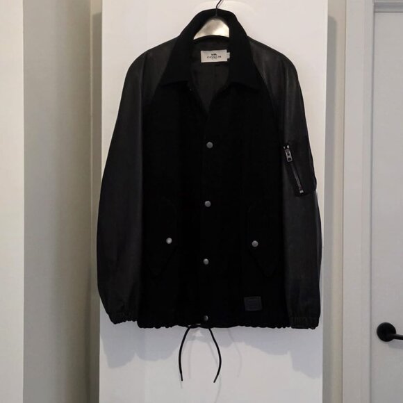 COACH Leather And Wool Varsity Jacket - Picture 2 of 16